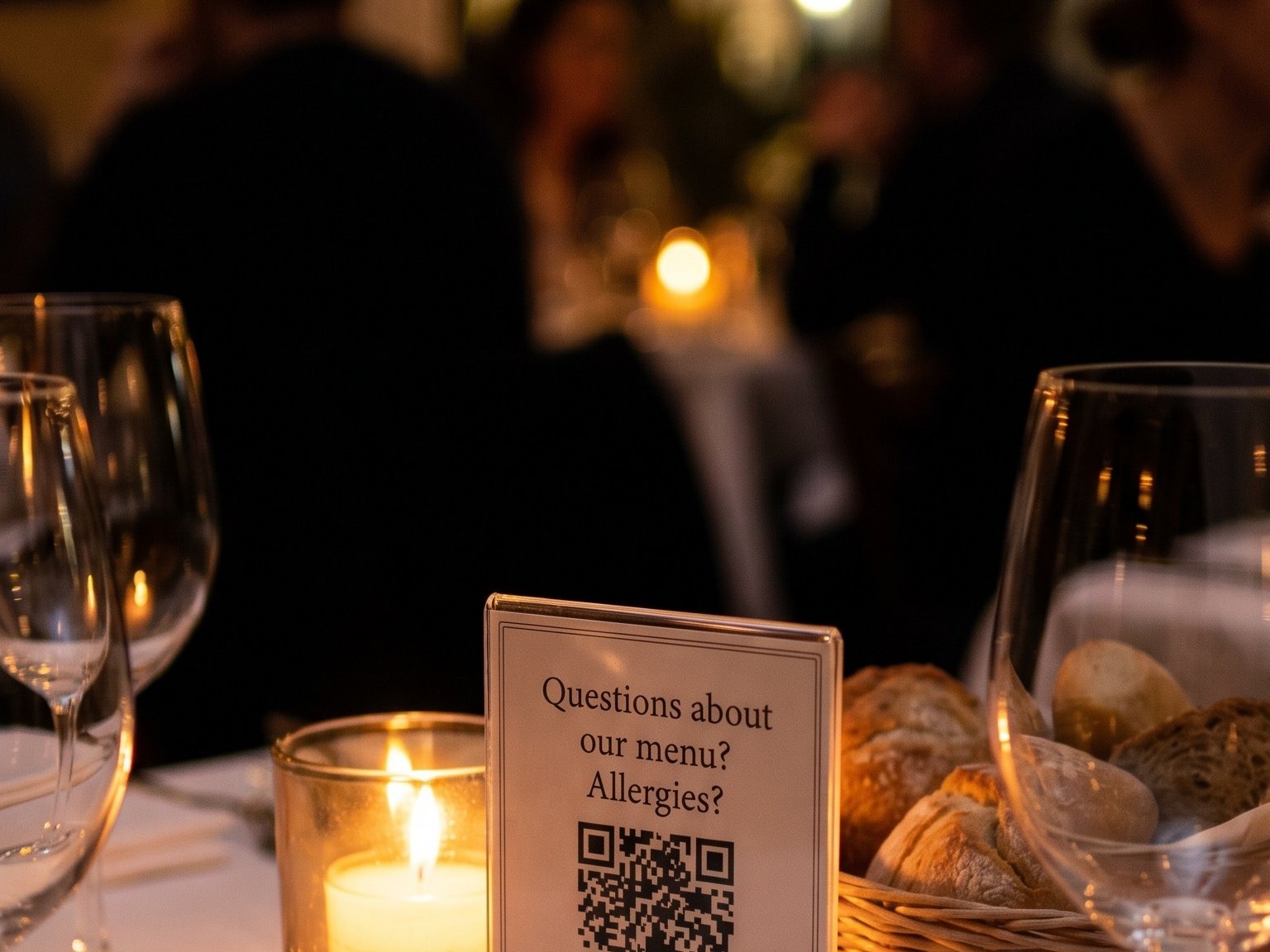 QR code sur menu de restaurant scanné par un client